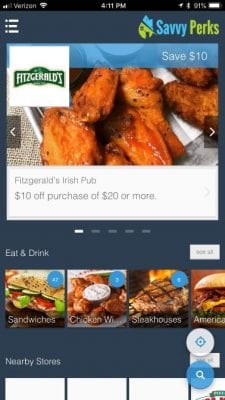 Restaurant Deals - Savvy Perks App