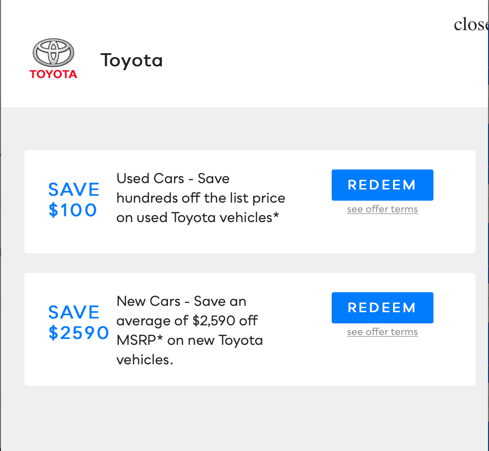 Toyota, Savvy Perks