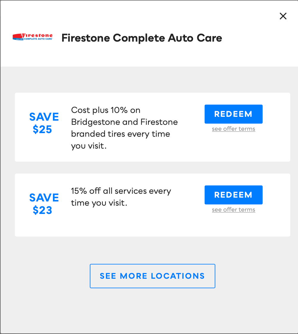 Firestone Complete Auto Care, Savvy Perks