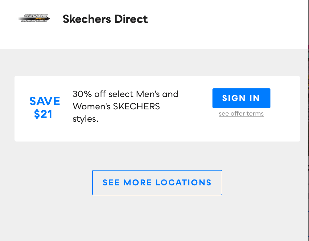 Skechers Direct Savvy Perks