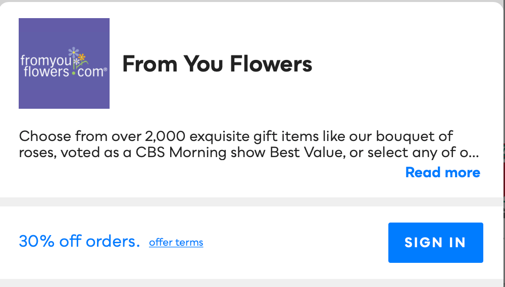 From You Flowers Savvy Perks
