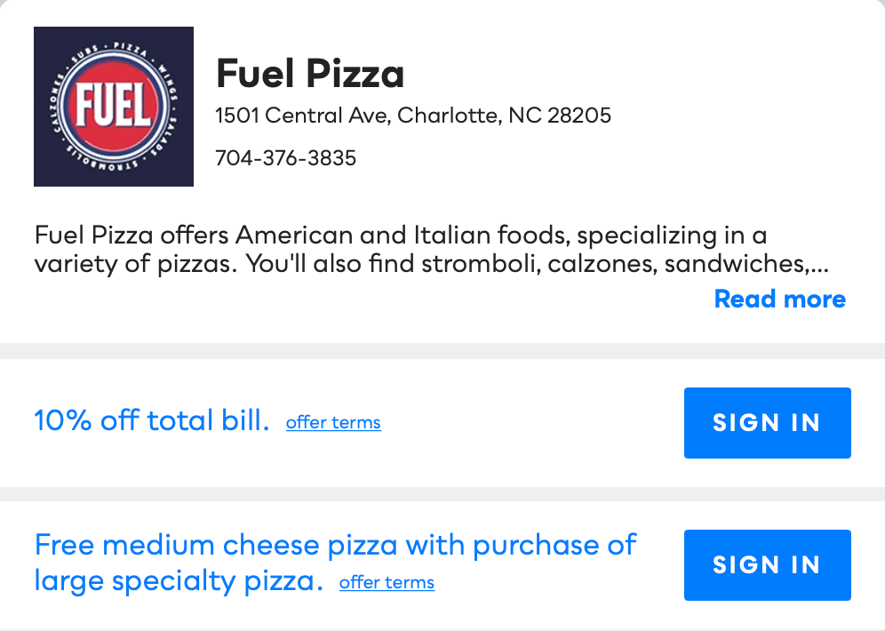 Fuel Pizza Savvy Perks