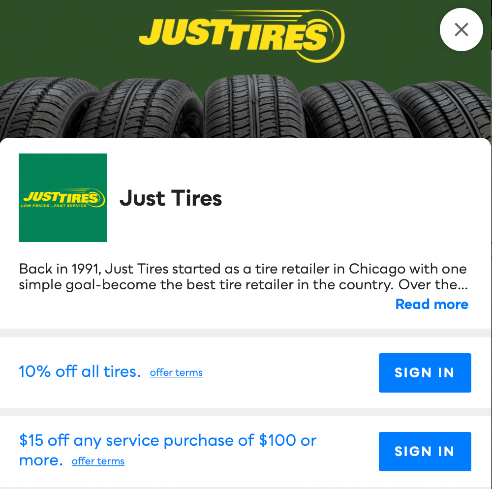 Just Tires Savvy Perks