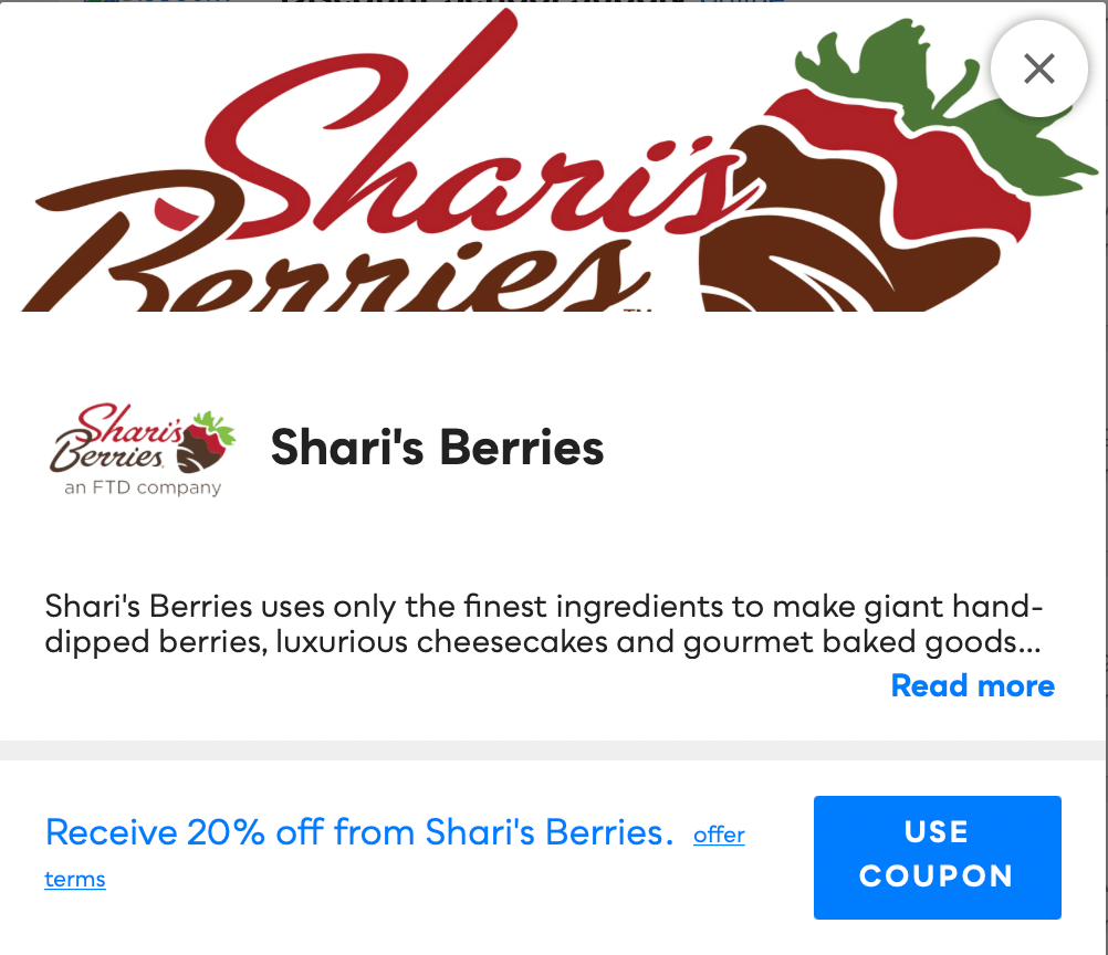 Shari's Berries Savvy Perks