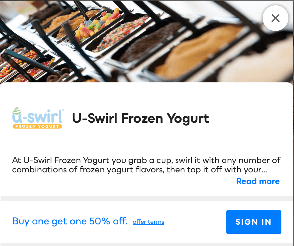 U-Swirl Frozen Yogurt Savvy Perks