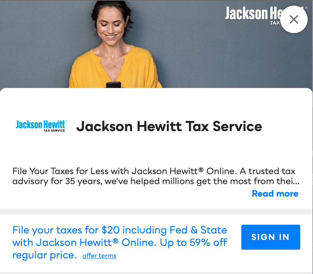 Jackson Hewitt Tax Service Savvy Perks