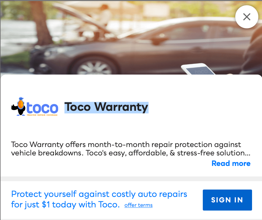 Toco Warranty Savvy Perks