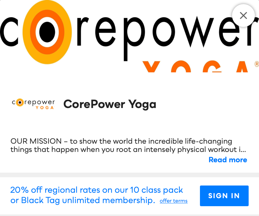 CorePower Yoga Savvy Perks