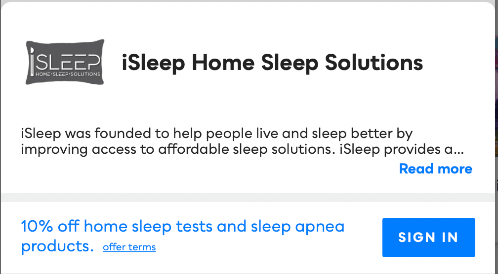 iSleep Home Sleep Solutions Savvy Perks