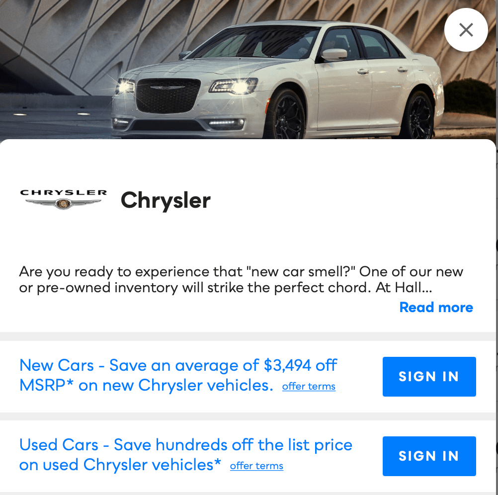 Chrysler Savvy Perks