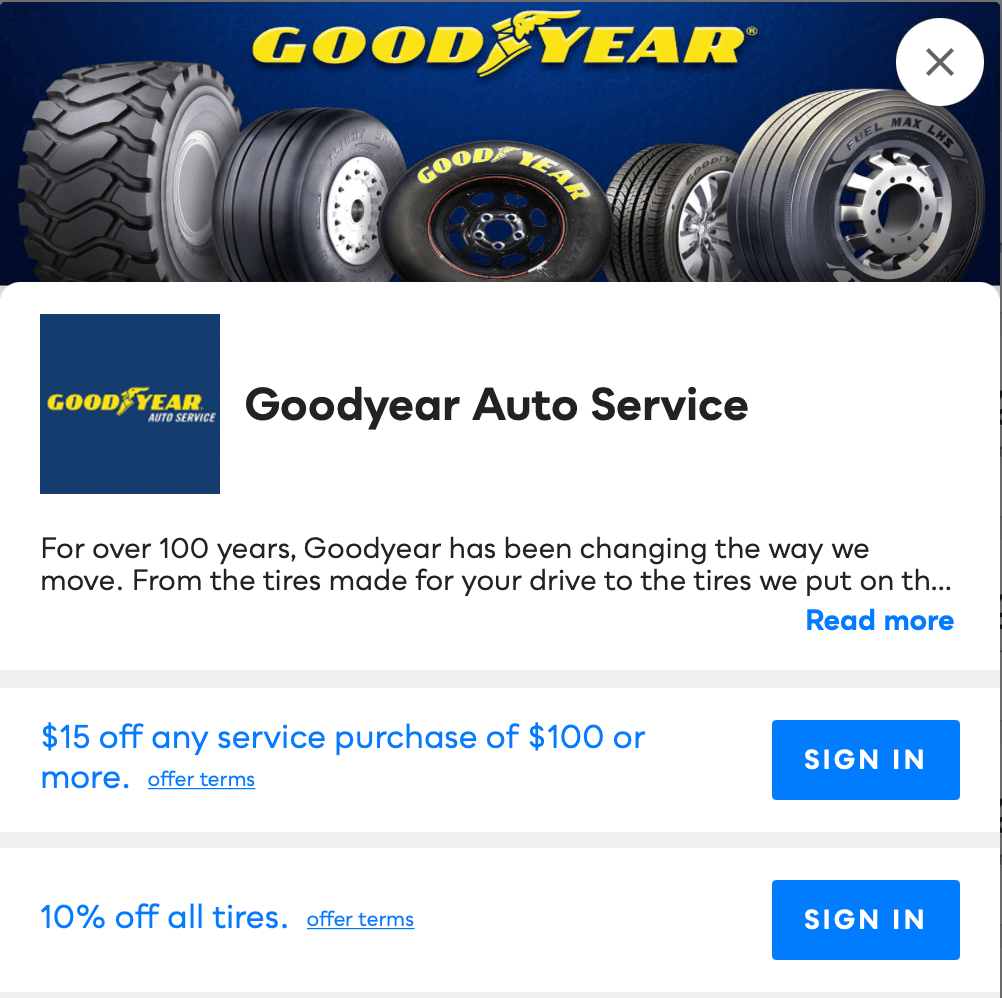 Goodyear Auto Service Savvy Perks
