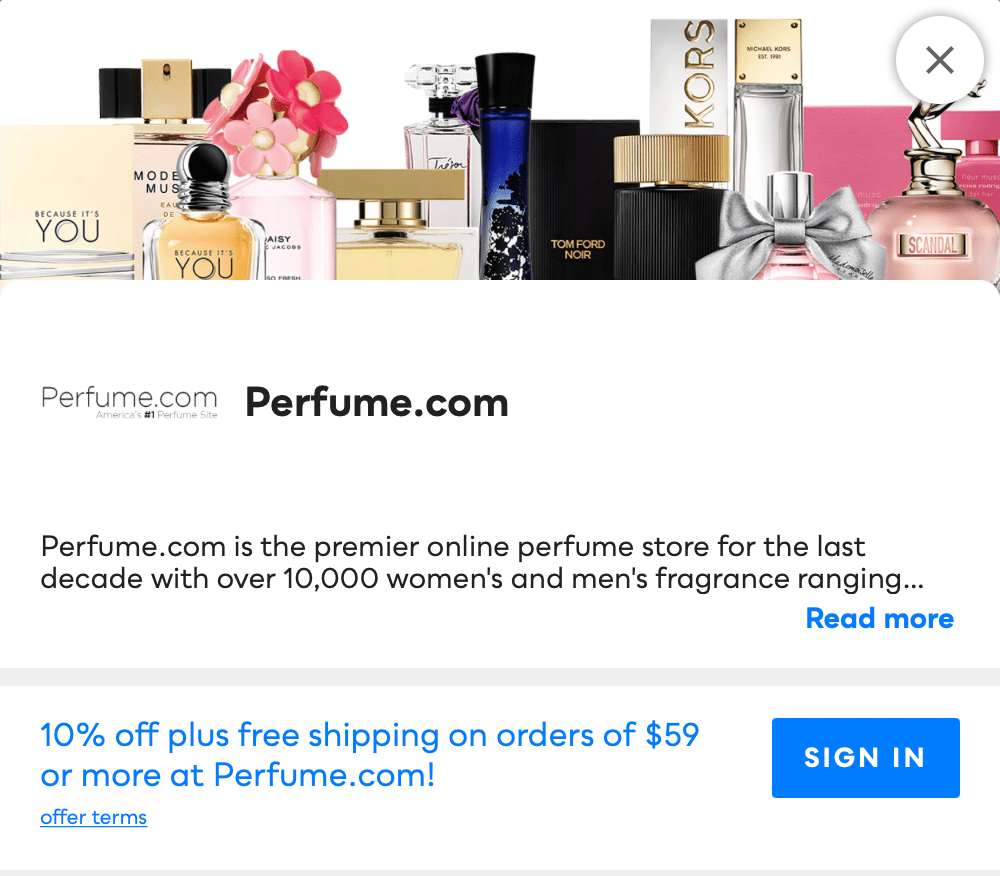 Perfume.com Savvy Perks