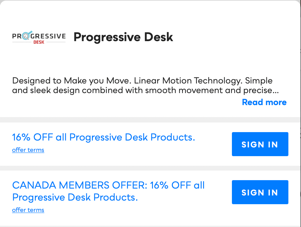 Progressive Desk Savvy Perks