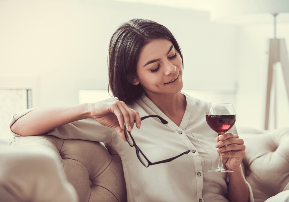 Bev Woman Drinking Wine