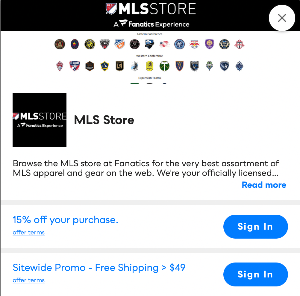 MLS Store Savvy Perks